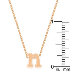 Rose Gold Finish Initial N Pendant freeshipping - Higher Class Elegance