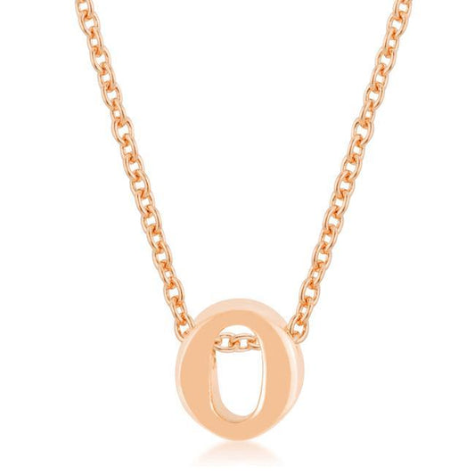 Rose Gold Finish Initial O Pendant freeshipping - Higher Class Elegance