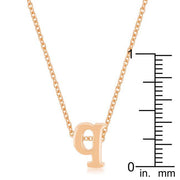 Rose Gold Finish Intiial Q Pendant freeshipping - Higher Class Elegance