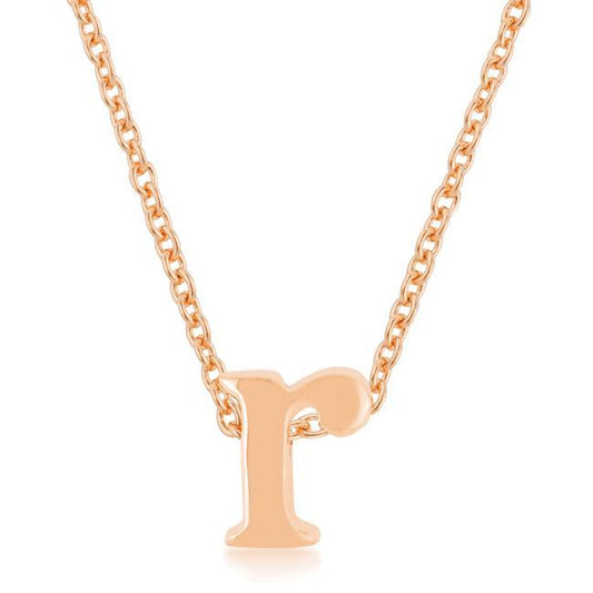 Rose Gold Finish Initial R Pendant freeshipping - Higher Class Elegance