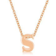 Rose Gold Finish Initial S Pendant freeshipping - Higher Class Elegance