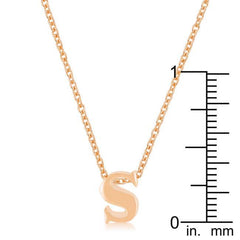 Rose Gold Finish Initial S Pendant freeshipping - Higher Class Elegance