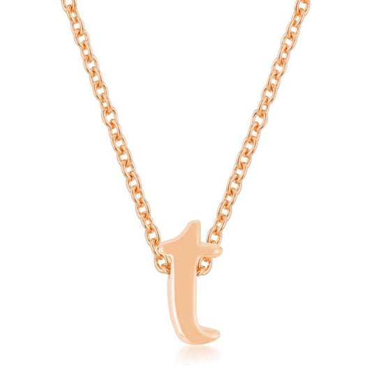 Rose Gold Finish Initial T Pendant freeshipping - Higher Class Elegance