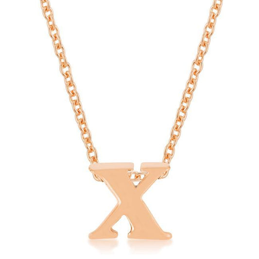 Rose Gold Finish Initial X Pendant freeshipping - Higher Class Elegance