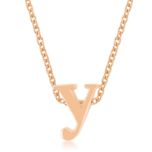 Rose Gold Finish Initial Y Pendant freeshipping - Higher Class Elegance