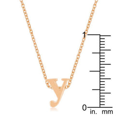 Rose Gold Finish Initial Y Pendant freeshipping - Higher Class Elegance