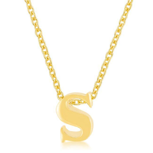 Golden Initial S Pendant freeshipping - Higher Class Elegance