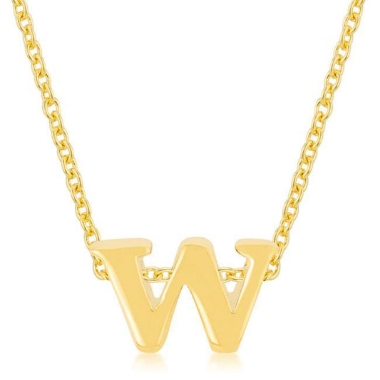 Golden Initial W Pendant freeshipping - Higher Class Elegance