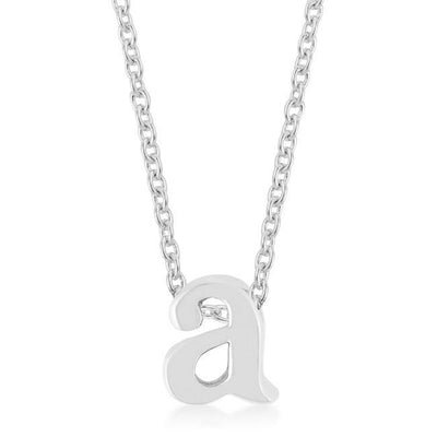 Rhodium Plated Finish Initial A Pendant freeshipping - Higher Class Elegance