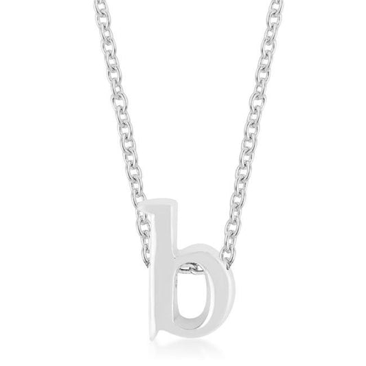 Rhodium Plated Finish Initial B Pendant freeshipping - Higher Class Elegance