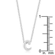 Rhodium Plated Finish Initial C Pendant freeshipping - Higher Class Elegance