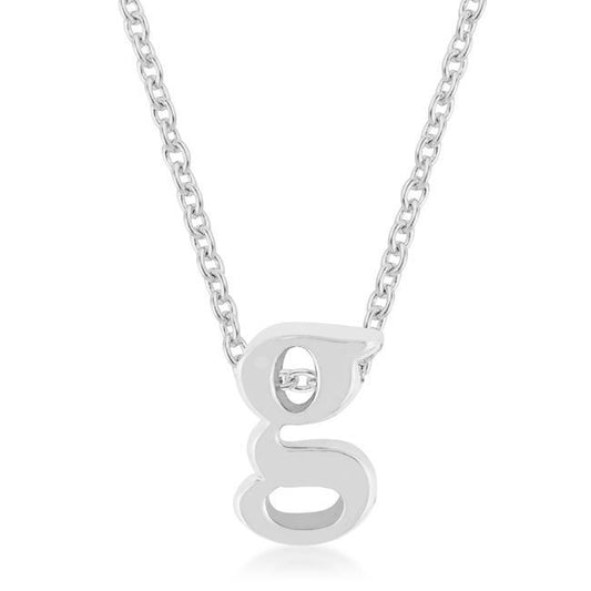 Rhodium Plated Finish Initial G Pendant freeshipping - Higher Class Elegance