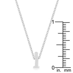 Rhodium Plated Finish Initial I Pendant freeshipping - Higher Class Elegance