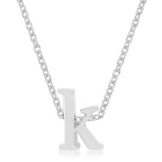 Rhodium Plated Finish Initial K Pendant freeshipping - Higher Class Elegance