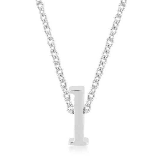 Rhodium Plated Finish Initial L Pendant freeshipping - Higher Class Elegance