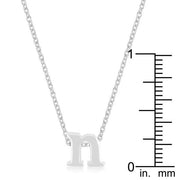Rhodium Plated Finish Initial N Pendant freeshipping - Higher Class Elegance