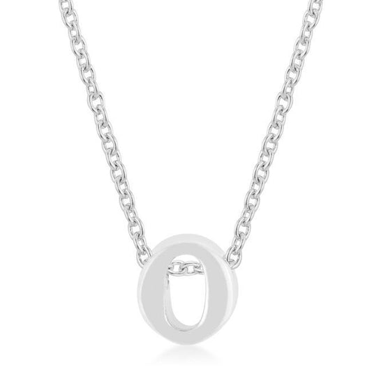 Rhodium Plated Finish Initial O Pendant freeshipping - Higher Class Elegance