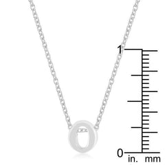 Rhodium Plated Finish Initial O Pendant freeshipping - Higher Class Elegance
