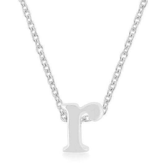 Rhodium Plated Finish Initial R Pendant freeshipping - Higher Class Elegance