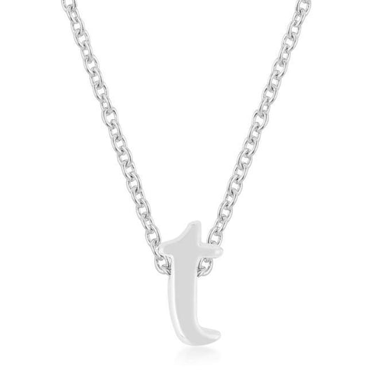 Rhodium Plated Finish Initial T Pendant freeshipping - Higher Class Elegance