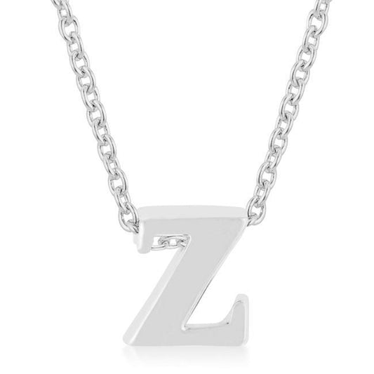 Rhodium Plated Finish Initial Z Pendant freeshipping - Higher Class Elegance