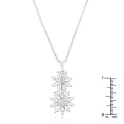 Rhodium Plated Dual Floral Pendant freeshipping - Higher Class Elegance