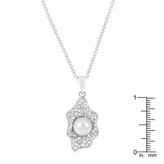Rhodium Plated Oyster Pendant freeshipping - Higher Class Elegance