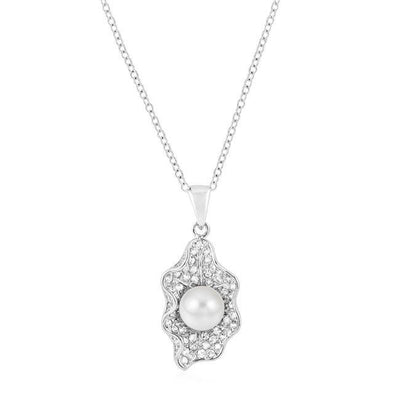Rhodium Plated Oyster Pendant freeshipping - Higher Class Elegance