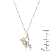 Rhodium Plated Floral Couplet Pendant freeshipping - Higher Class Elegance
