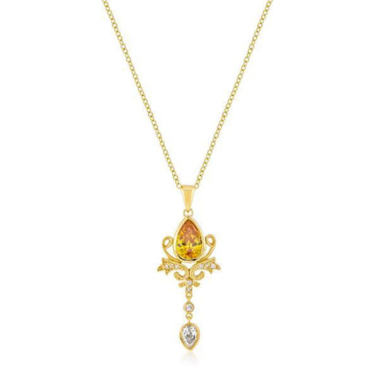 Golden Elegant Teardrop Crest Pendant freeshipping - Higher Class Elegance