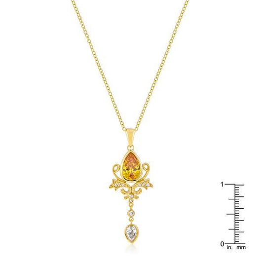 Golden Elegant Teardrop Crest Pendant freeshipping - Higher Class Elegance