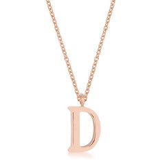Elaina Rose Gold Stainless Steel D Initial Necklace freeshipping - Higher Class Elegance