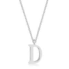 Elaina Rhodium Stainless Steel D Initial Necklace freeshipping - Higher Class Elegance