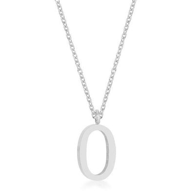 Elaina Rhodium Stainless Steel O Initial Necklace freeshipping - Higher Class Elegance