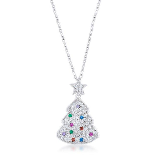 Multicolor Christmas Tree Drop Necklace freeshipping - Higher Class Elegance