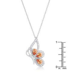 Karen 2.8ct Champagne CZ Rhoidum Butterfly Drop Necklace freeshipping - Higher Class Elegance