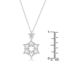 Stella 0.3ct CZ Rhodium Star Drop Necklace freeshipping - Higher Class Elegance