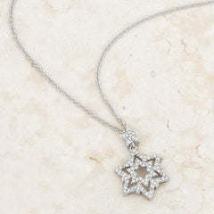 Stella 0.3ct CZ Rhodium Star Drop Necklace freeshipping - Higher Class Elegance