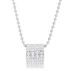 Dreya 1.1ct CZ Rhodium Stainless Steel Necklace freeshipping - Higher Class Elegance