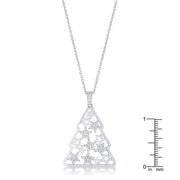 .2 ct CZ Rhodium Christmas Tree With Mixed Stars Pave Holiday Pendant freeshipping - Higher Class Elegance