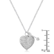.12 Ct Rhodium Heart and Arrow Pendant with CZ freeshipping - Higher Class Elegance