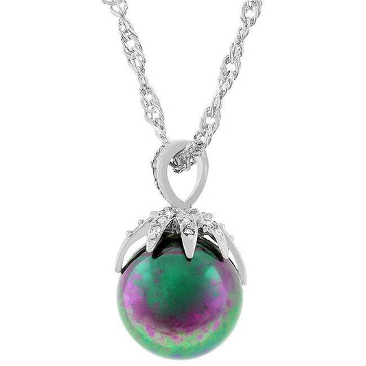 Leafed Tahitian Pearl Pendant freeshipping - Higher Class Elegance