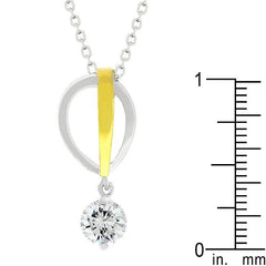 Two-tone Finish Raindrop Cubic Zirconia Pendant freeshipping - Higher Class Elegance