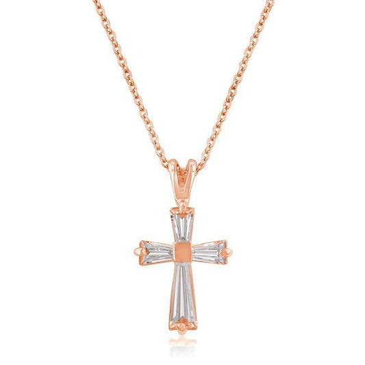 Rose Gold Plated Cross Necklace freeshipping - Higher Class Elegance