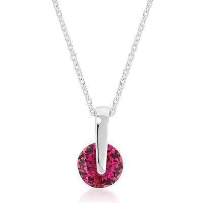 Classic Solitaire Red Cubic Zirconia Pendant freeshipping - Higher Class Elegance