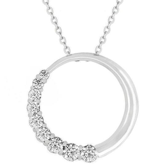 Graduated Cubic Zirconia Circle Pendant freeshipping - Higher Class Elegance