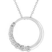 Graduated Cubic Zirconia Circle Pendant freeshipping - Higher Class Elegance