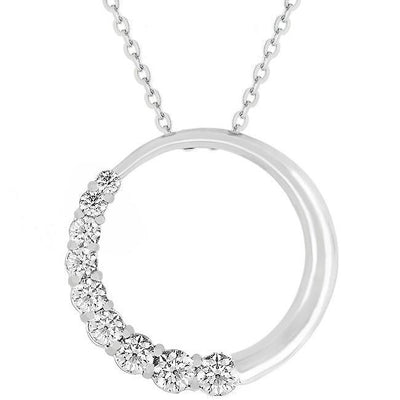 Graduated Cubic Zirconia Circle Pendant freeshipping - Higher Class Elegance