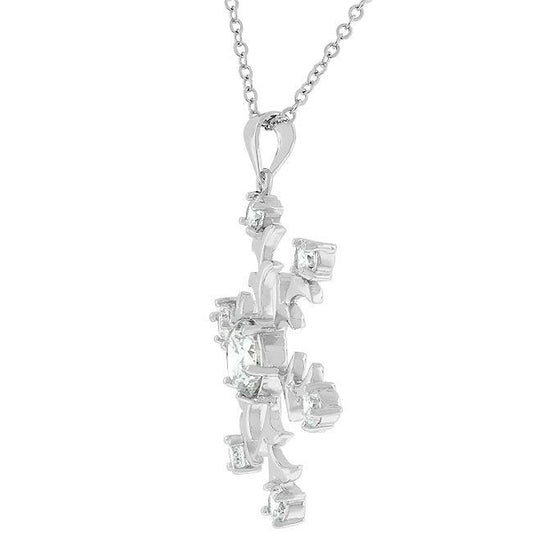 Rhodium Plated Snowflake Pendant freeshipping - Higher Class Elegance