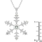 Rhodium Plated Snowflake Pendant freeshipping - Higher Class Elegance